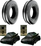 TWO New 4.00-19 Tri-Rib 3 Rib Front Tractor Tires & Tubes 8N 9N Ford H/D