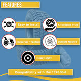 Two- 16x6.50-8 Lawn Tractor Turf Style 4 Ply Rated Heavy Duty 16x6.50-8 Nhs, 4 Ply Rated Heavy-Duty Design for Superior Performance on Grass Surfaces, Compatible with 16x6.50-8 Nhs
