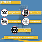 (2) New 15x6.00-6 TURF TIRES 4 Ply W/Tubes for Garden Tractor / Rider / Mower