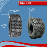 Two 18x9.50-8 Riding Lawn Mower Garden Tractor Turf Tires 4ply Rated Tubeless Non-Directional Garden Tractor Riding Farming Heavy Duty Tires for Lawn