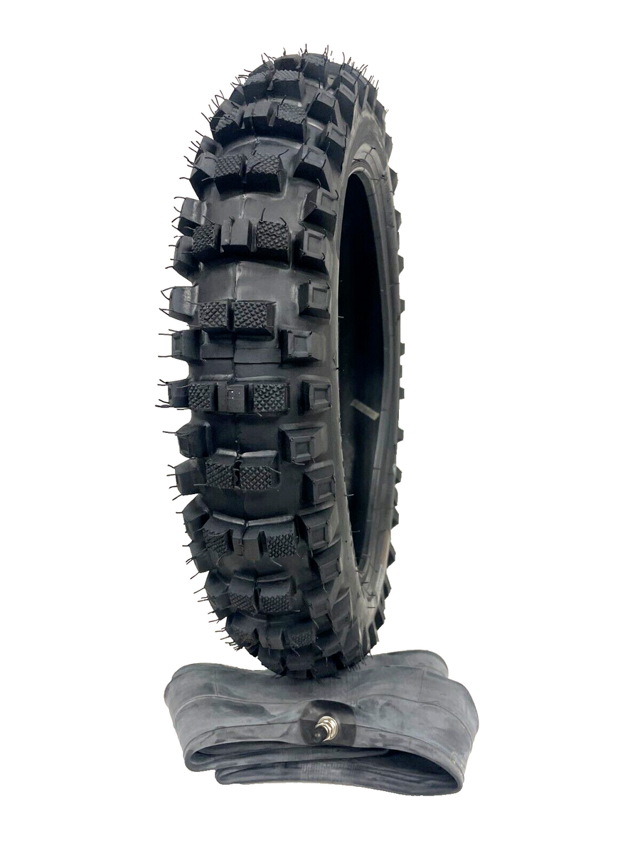 thumbnail interactive-video image 1 of 100/90-18 Dirt Bike Inner Tube – TR4 Threaded Metal Valve, Universal Fit Front/Rear 1 of 5