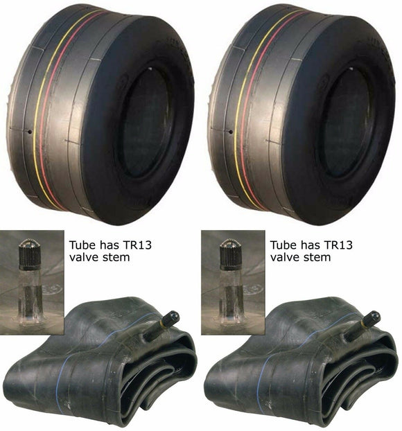 2 (TWO) 4.10/3.50-5  410/350-5 4PLY Smooth Tires W/TUBES 4.10-5 3.50-5