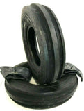 TWO New 4.00-19 Tri-Rib 3 Rib Front Tractor Tires & Tubes 8N 9N Ford H/D