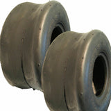Two 11X6.00-5 Slick Smooth Tires for Zero Turn Mowers and Go Karts Tubeless 11x600-5