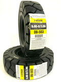 TWO Doberman 5.00-8 tires Solid Solver forklift 3.0 RW tire 5.00/8 flat proof