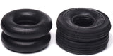 (2) Two 4.10/3.50-4 Heavy Duty Sawtooth  Tires 410-4 W/ Tubes Bent Metal Stems