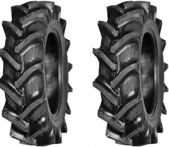 Two 12.4x24 Rear Tractor Farm Ag Tires R1 8PLY 12.4-24 TUBELESS Lug H-Duty 124 24