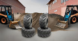 🔧 4 Pack 15-19.5 Loader Tires - Heavy Duty 14 Ply Industrial R4 Skid for Construction Equipment