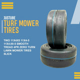 2 Tires 11x4.00-5 Smooth Lawn Mower 11x4-5 4 Ply Zero Turn Slick Tubeless 11x4x5