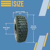 2 New 4.10/3.50-4 Stud Tires Tubeless 410/350-4 Hand Truck Dolly 4 Ply