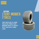 26x12.00-12 (26x12x12) Turf Mower Tires – S-Tread Pattern, 2 Pack Heavy Duty