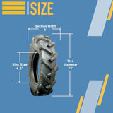 2 New 6-12 R1 Bar Lug Tractor Tires w/Tubes 6x12 Heavy Duty Mud Grip