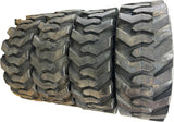 🔧 4 Pack 15-19.5 Loader Tires - Heavy Duty 14 Ply Industrial R4 Skid for Construction Equipment