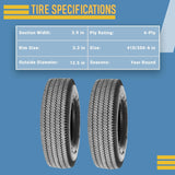 2 New 4.10/3.50-6 Sawtooth Tires Tubeless 410/350-6 Dolly Cart Go Kart Lawn