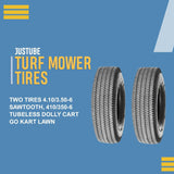 2 New 4.10/3.50-6 Sawtooth Tires Tubeless 410/350-6 Dolly Cart Go Kart Lawn