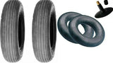2 New 4.80/4.00-8 Wheelbarrow Tires + Tubes 480/400-8 4 Ply Cart Lawn Trailer