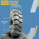 2 Pack 8.25-15 Forklift Tires with Tubes & Flaps – Grip Plus Heavy Duty 825-15 825x15