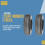 2 New 4.80/4.00-8 Stud Tires Tubeless 480/400-8 4 Ply Hand Truck Cart Dolly