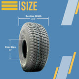 2 New 4.10/3.50-4 Turf Tires P332 Tread Tubeless 410/350-4 Lawn Mower Go Kart