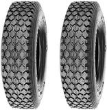 2 New 4.10/3.50-5 Stud Tires + TR87 Bent Stem Tubes 410/350-5 Snow Cart Dolly
