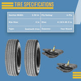 Two 4.10/3.50-5 Sawtooth Tires W/ TR87 bent stem Tubes Cart Dolly 410/350-5