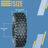 2 New 4.80/4.00-8 Stud Tires Tubeless 480/400-8 4 Ply Hand Truck Cart Dolly