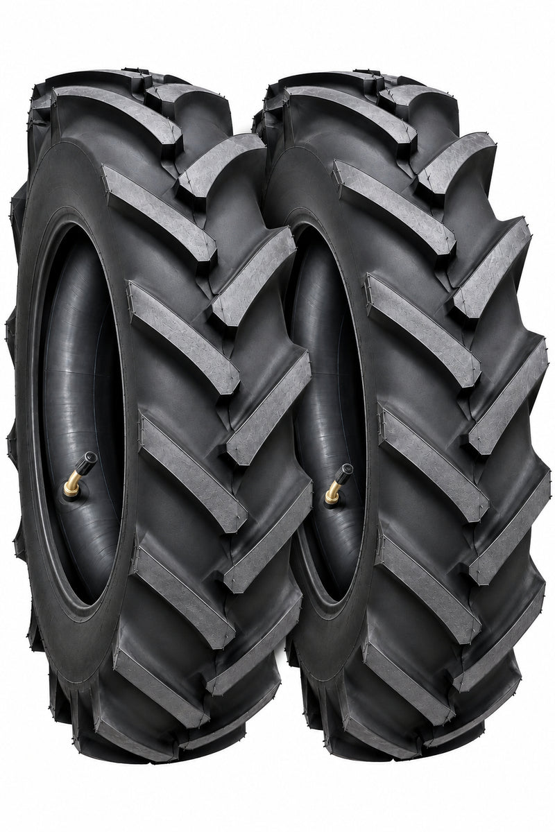 🔧 Two 13.6-24 Rear Tractor Tires R1 with Tubes 8PR - 13.6x24 Lug Bar H ...