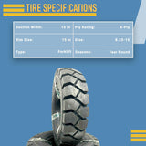 2 Pack 8.25-15 Forklift Tires with Tubes & Flaps – Grip Plus Heavy Duty 825-15 825x15