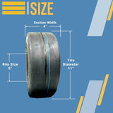 2 Tires 11x4.00-5 Smooth Lawn Mower 11x4-5 W/Tubes Zero Turn Slick Caster 11x4x5