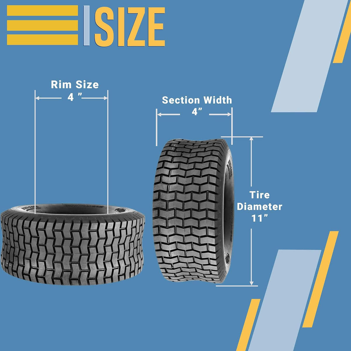 (1) ONE- New 11x4.00-4 4PR Turf Lawn Mower Go Kart Turf Tire – Lawn ...