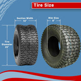Two- 20x10.00-8 Lawn Tractor Tires 4PR Turf Mower TIRES 20x10-8 Tubeless