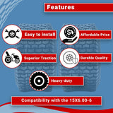 SET OF 2 15X6X6 15X6.00-6 Turf Tires Garden Tractor Lawn Mower Riding Mower