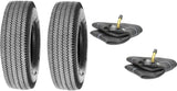 2 New 4.10/3.50-4 Sawtooth Tires + Tubes TR87 Bent Stem 410/350-4 Hand Truck