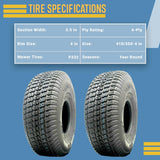 2 New 4.10/3.50-4 Turf Tires P332 Tread Tubeless 410/350-4 Lawn Mower Go Kart