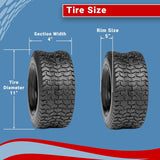 2 Tires 11x4.00-5 Turf Lawn Mower 11x4-5 Justubes Garden Tractor Go Kart 11x400-5