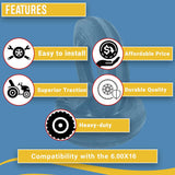 (2) New 6.00-16 600X16 6.00X16 Rib Imp DISC,WAGON Farm Tractor Tires w/Tubes