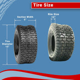 Two 13x5.00-6 13/500-6 Turf Tires 4 Ply D265 — Lawn Mower & Garden Tractor