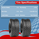 2 Tires 11x4.00-5 Turf Lawn Mower 11x4-5 Justubes Garden Tractor Go Kart 11x400-5