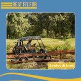 2 New 4.10/3.50-4 Sawtooth Tires Tubeless 410/350-4 Hand Truck Dolly 4-Ply