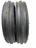 2 New 5.50-16 Tri-Rib Front Tractor Tires w/Tubes 550-16 F2 3-Rib 5.50x16 HD