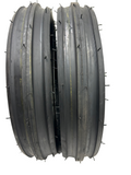 Two 6.50-16 Tractor Tires Tri Rib 6 Ply w/Tubes 650-16 F2