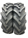 Two 12.4x24 Rear Tractor Farm Ag Tires R1 8PLY 12.4-24 TUBELESS Lug H-Duty 124 24