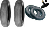 2 New 4.80/4.00-8 Wheelbarrow Tires + Tubes 480/400-8 4 Ply Cart Lawn Trailer