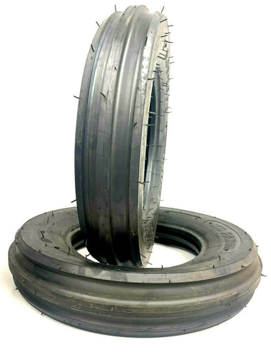 Two 6.00-16 Tri-Rib Front Tractor Tires Tubeless Heavy Duty 600x16 F2 3 Rib Farm