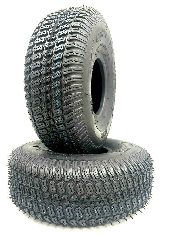 Two 4.10/3.50-4 Lawn Tractor Mower Tires P332 Tread Tubeless 410/350-4 Go Karts