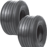 Two 16X6.50-8 4 Ply Rib Lawn Mower Tractor Tires 16x650x8 Tubeless Heavy Duty