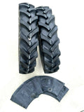 TWO 6.50-16, 6.50x16 R1 Farm Tractor Tires W/Tubes Lug 650-16 Front