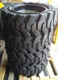 Set of Four (4) Solid Skid Steer Loader Tires. Size: 33x12-20 (12-16.5)