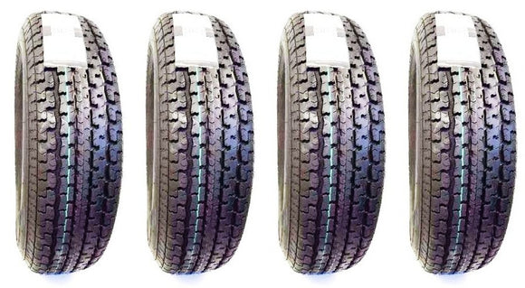 (4) FOUR - NEW ST 205/75R15 8 PLY RATED RADIAL TRAILER TIRES
