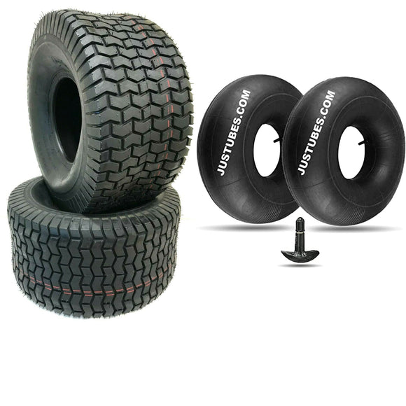 Two 20X8.00-8 Lawn Tractor Mower Turf Tires with Tubes 20x8-8 NHS